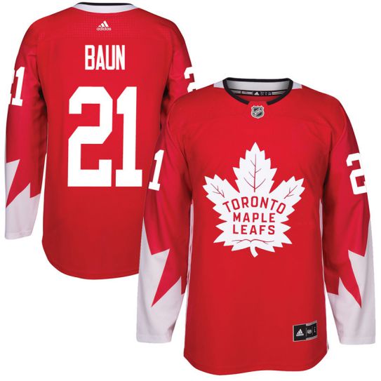 2017 NHL Toronto Maple Leafs Men #21 Bobby Baun red jersey->toronto maple leafs->NHL Jersey